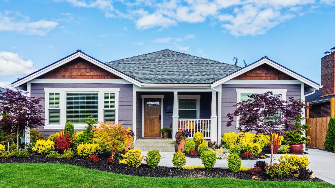 A house with a nice front yard and landscaping